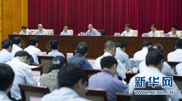 7月16日，中共中央政治局常委、中央紀委書記、中央巡視工作領導小組組長王岐山在北京出席2014年中央第二輪巡視工作動員部署會并講話。新華社記者黃敬文 攝 