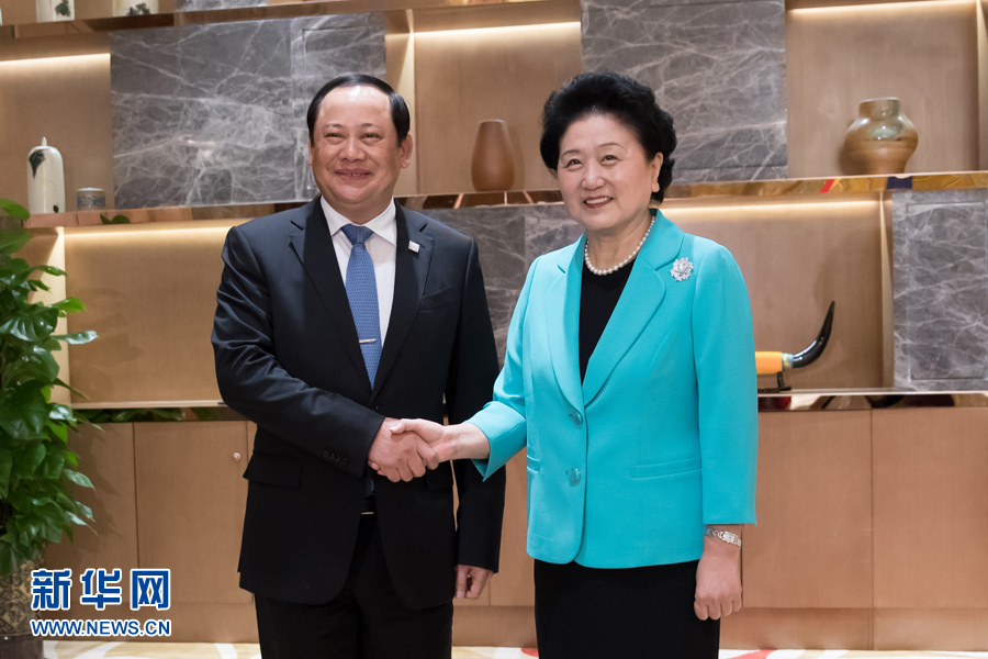 7月28日，國務院副總理劉延東在貴陽會見來華出席第十屆中國－東盟教育交流周的老撾副總理宋賽。 新華社記者劉續(xù)攝