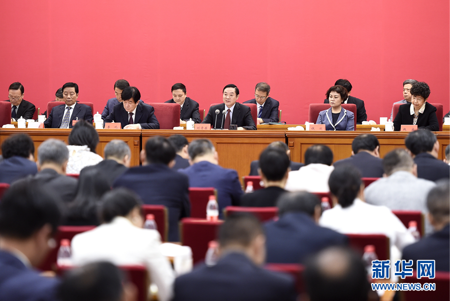 9月20日，中國電視藝術(shù)家協(xié)會第六次全國代表大會在北京召開。中共中央政治局委員、中央書記處書記、中宣部部長劉奇葆出席開幕式并講話。新華社記者 燕雁 攝