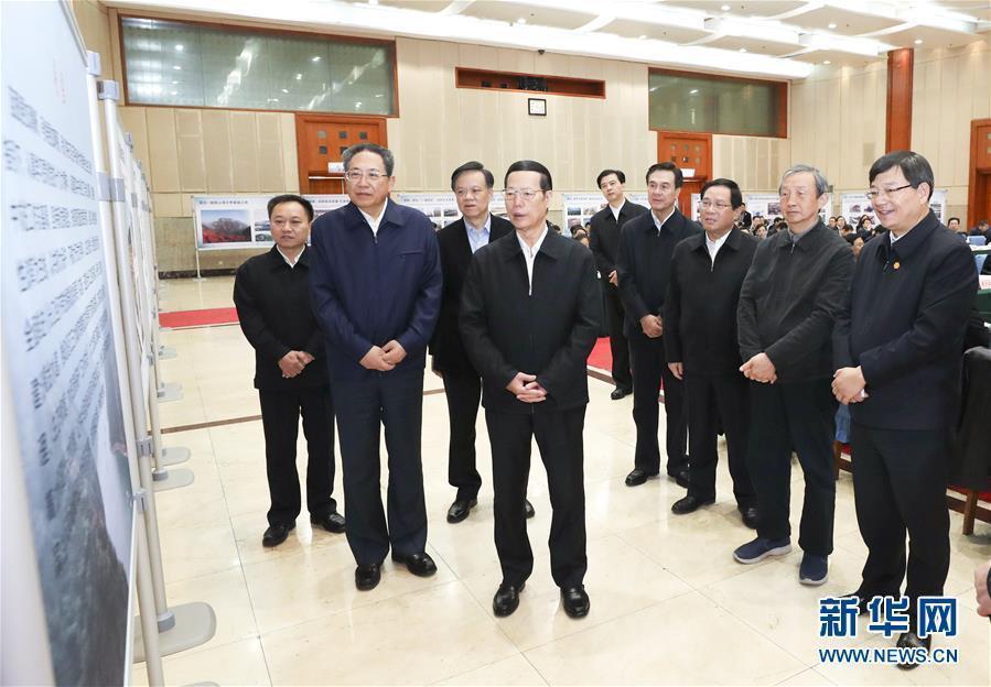 1月9日至10日，國務院副總理張高麗在安徽調(diào)研推動長江經(jīng)濟帶發(fā)展工作。這是1月10日，張高麗主持召開推動長江經(jīng)濟帶發(fā)展工作會議前聽取介紹。新華社記者 龐興雷 攝