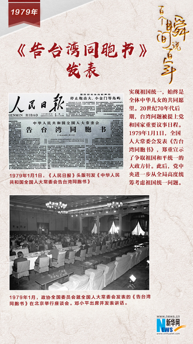 1979，《告臺灣同胞書》發(fā)表