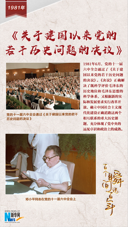 1981，《關(guān)于建國以來黨的若干歷史問題的決議》
