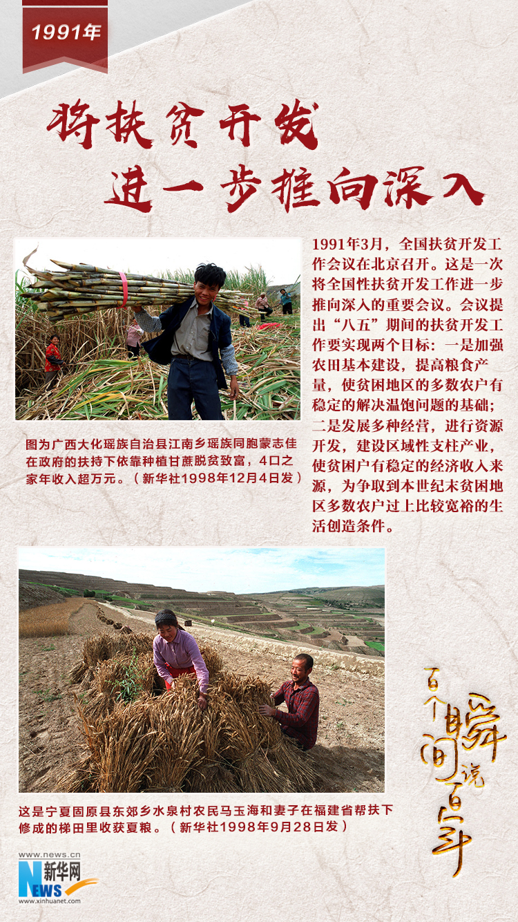 1991，將扶貧開發(fā)進(jìn)一步推向深入