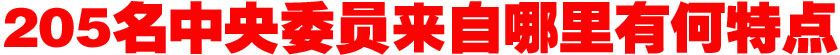 205名中央委員來自哪里？有何特點(diǎn)？
