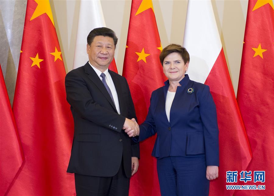 6月20日，國(guó)家主席習(xí)近平在華沙會(huì)見(jiàn)波蘭總理希德沃。新華社記者 謝環(huán)馳 攝  