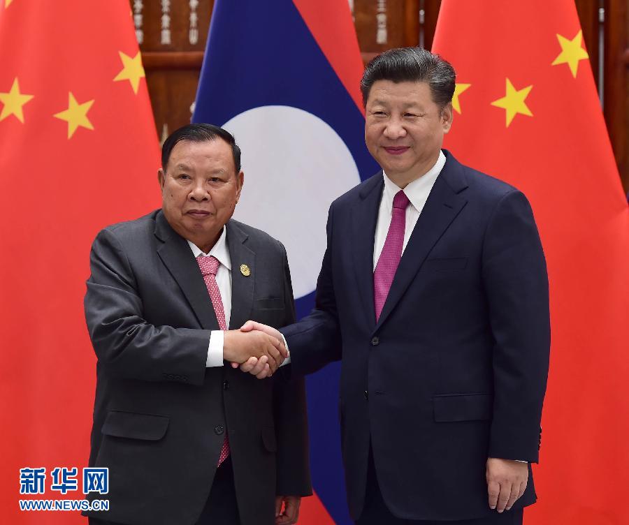 9月2日，國家主席習(xí)近平在杭州會見老撾國家主席本揚(yáng)。新華社記者張鐸攝