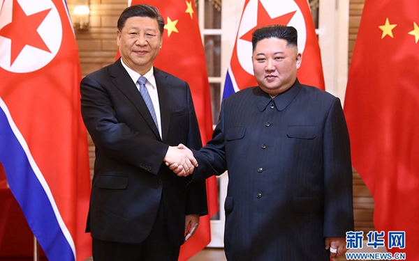 習近平同朝鮮勞動黨委員長、國務委員會委員長金正恩舉行會談